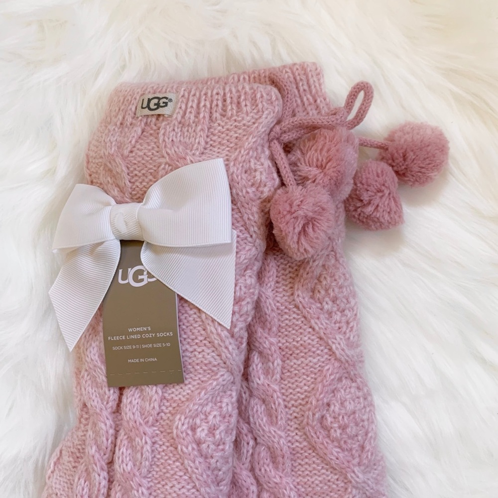 UGG Pom Pom Fleece Lined Cozy Socks - Picture 2 of 4